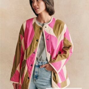 Sezane Farel Jacket - Quilted Multicolor Coat